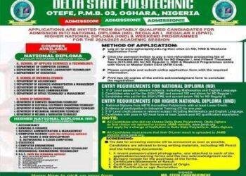 2025/2026 Admission now opens for Delta State Polytechnic Otefe-Oghara