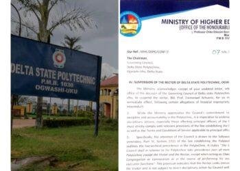 Crisis deepens at Delta Poly Ogwashi-Uku as Governing Council defies Commissioner, upholds Rector’s suspension over alleged misconduct