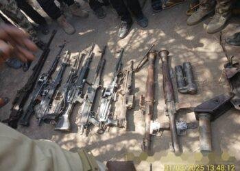 Combined security team recovers arms from forest abandoned by suspected hoodlums