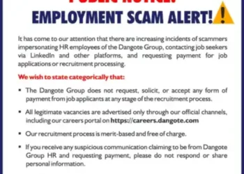 Dangote Group issues Strong warning against employment scams