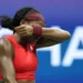Coco Gauff sheds tears after defeating Croatia's Donna Vekic 7-6 (7-5) 6-2 at the US Open