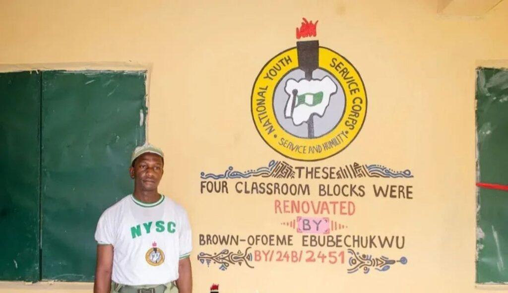 Corps member renovates 4 classrooms in Bayelsa primary school