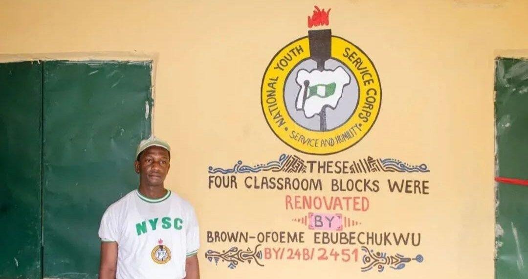 Corps member renovates 4 classrooms in Bayelsa primary school