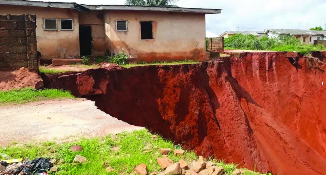 Cross Rivers: Gully Erosion destroys over 300 houses, roads, worship centers in 15 years