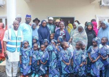 Reunited trafficked children and their parents