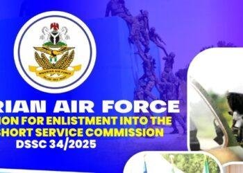 Nigerian Air Force opens recruitment for DSSC 34/2025 — See how to apply