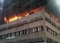 Chaos in Lagos as Man jumps from six-storey UBA building during fire outbreak