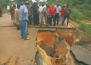 Road executed by NSCDC in Delta collapses one year after completion