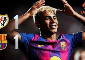 Barcelona, Rayo Vallecano tie ends in 1-1 draw after VAR failure