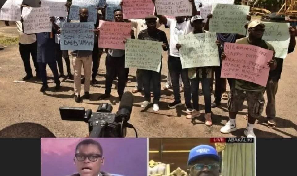 Ebonyi youths protest, demand apology from Arise TV anchor Rufai Oseni