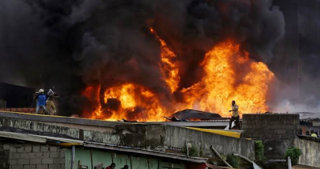 Fire guts Alaba International Market in Lagos, Traders count heavy losses