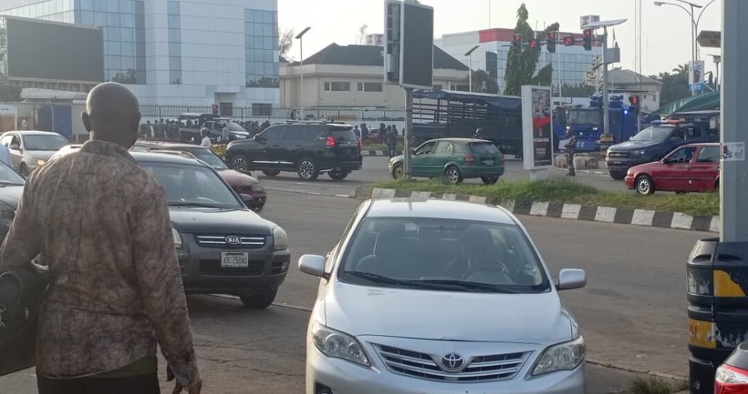 #ReleaseNnamdiKanuNow Protest: Security forces lock down Abuja