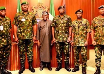 Tinubu decorates new service chiefs at Aso Villa