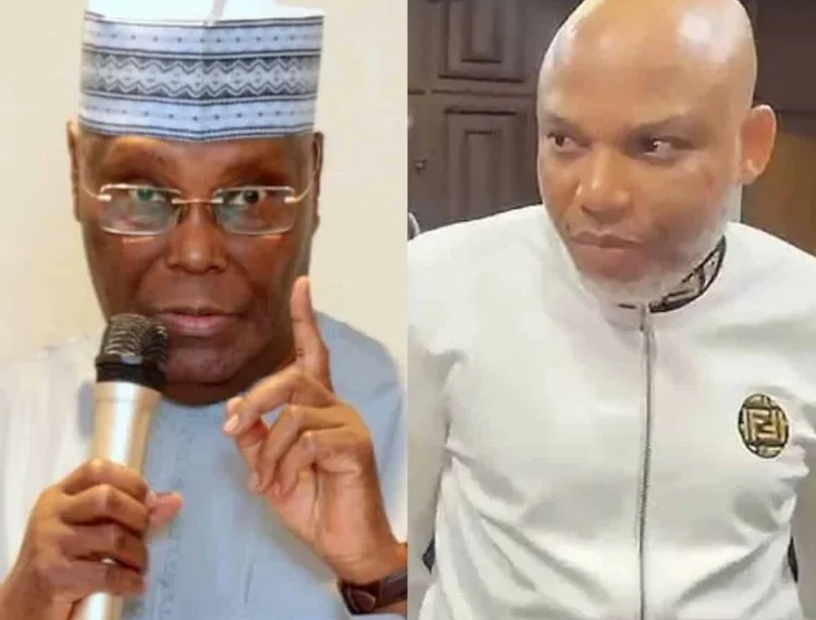 Atiku calls for Nnamdi Kanu's release, labels detention "deep wound on nation's conscience"