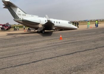 Flybird aircraft crash lands at Kano Airport