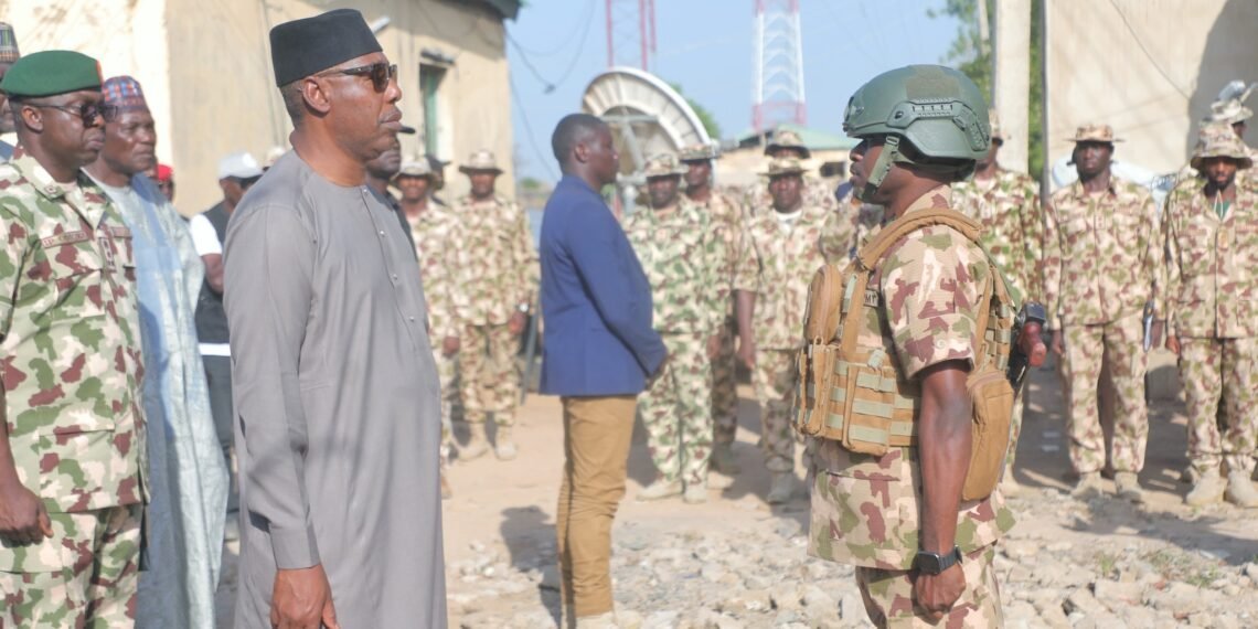 Zulum reaffirms support for troops during visit to Damboa, consoles families in Chibok