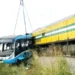 Miracle at Oshodi Rail crossing as Train rams Bus, LASEMA confirms zero casualties