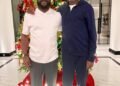 Reactions as Otedola names Seyi Tinubu his mentee in Dubai Christmas photo