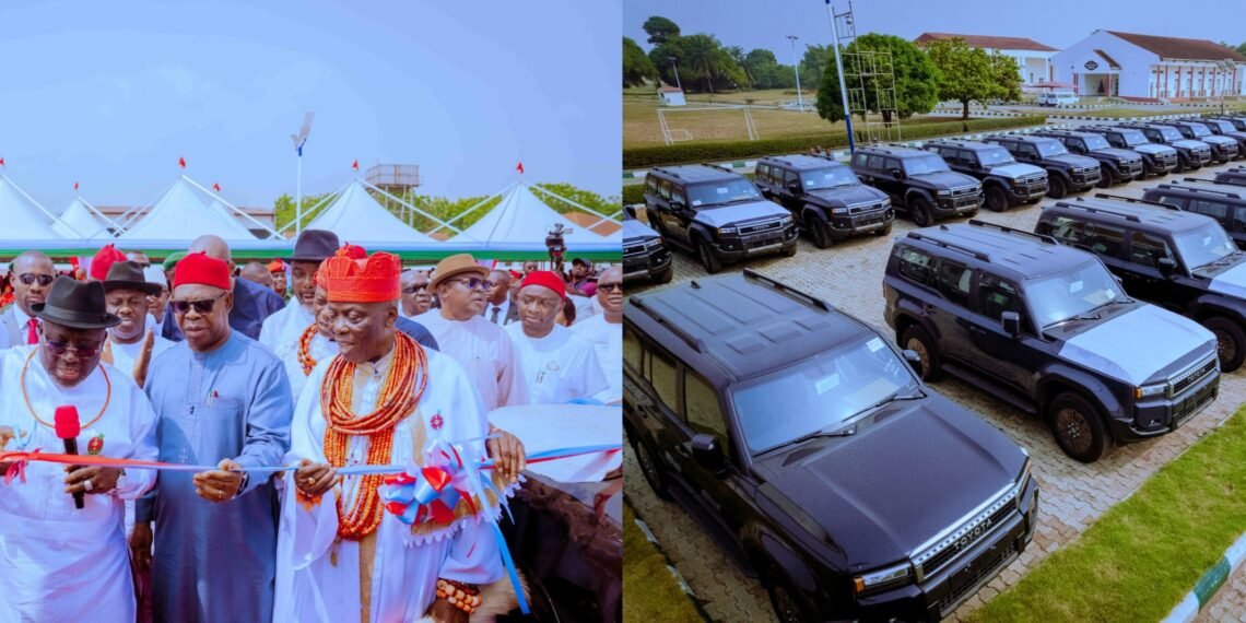Gov. Oborevwori presents 65 vehicles to traditional rulers in Delta