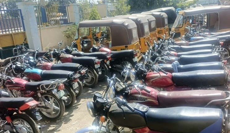 Police enforce okada ban, impound 104 motorcycles and 68 tricycles in Kano