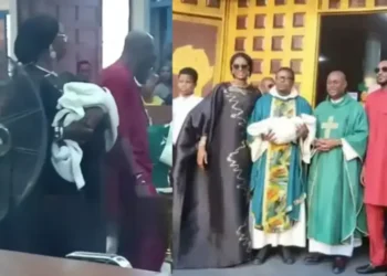 2Baba, Wife Natasha Osawaru celebrate baby dedication in emotional Church Ceremony