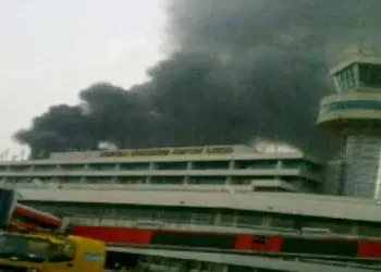 Fire guts Lagos airport old terminal