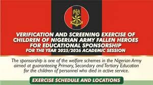 Educational support: Army announces verification, screening exercise for children of fallen heroes