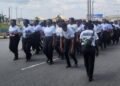 Police stage a walkathon in Delta to boost public confidence