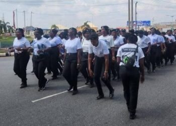 Police stage a walkathon in Delta to boost public confidence