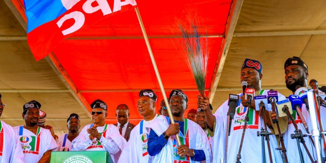 Shettima welcomes Gov. Fintiri to APC, declares him party leader in Adamawa