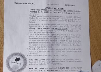 Abakiliki court orders social media critic to pay legal practitioner N5m as damages