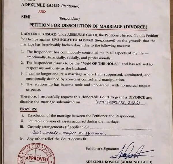 Speculation trails report of marital strain between Adekunle, Simi