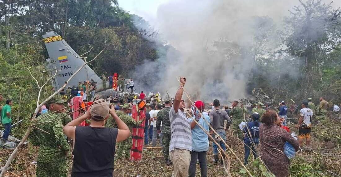 Colombian military plane crash kills at least 66