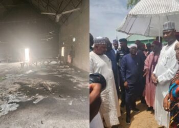Fintiri visits Gombi Community, assesses Church damages by Boko Haram