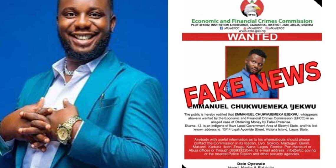 EFCC denies fake wanted poster on Comedian Sabinus, warns against misinformation
