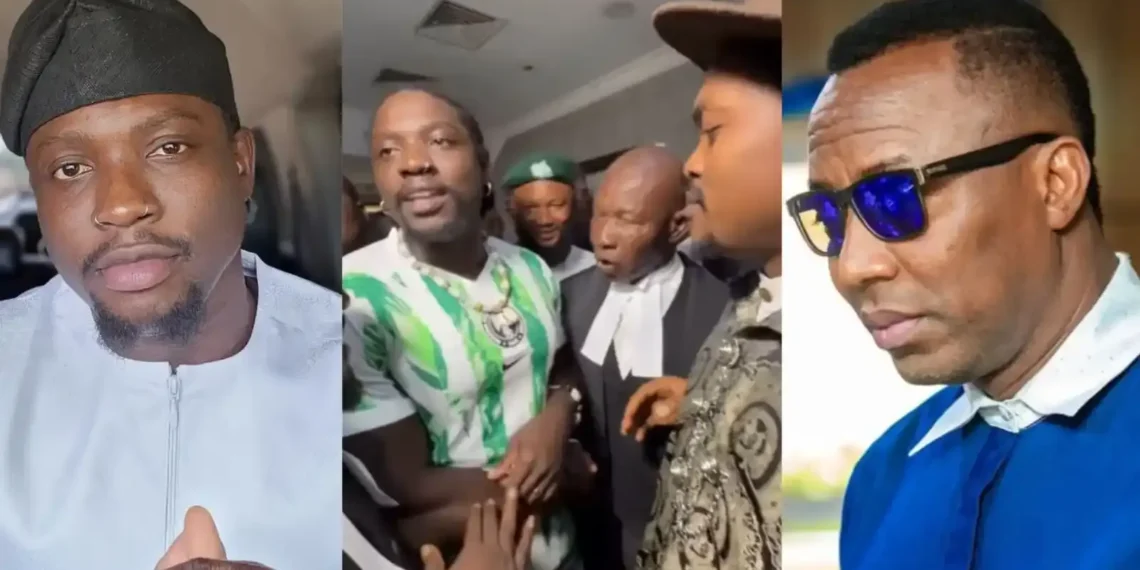 Drama as VeryDarkMan, Blord shake hands during court session