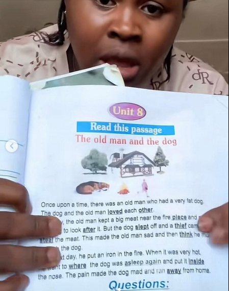Lagos woman stirs controversy over disturbing content in her child's nursery textbook