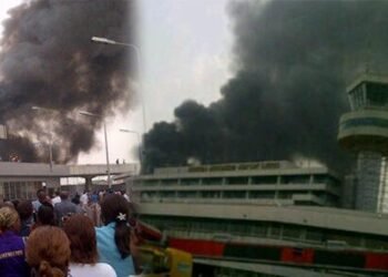 Airport staff, passengers evacuated as fire guts Lagos airport terminal