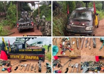 Troops crush IPOB/ESN hideouts, seize explosives, ₦2m ransom in Enugu