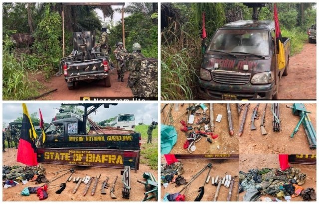 Troops crush IPOB/ESN hideouts, seize explosives, ₦2m ransom in Enugu