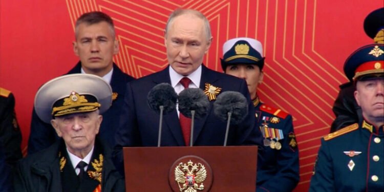 Putin accuses NATO of backing Ukraine during Victory Day speech