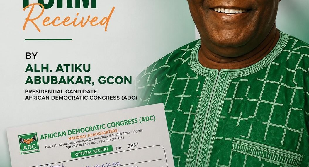 ADC releases receipt of Atiku's ₦90m payment for presidential nomination form