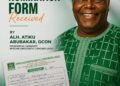 ADC releases receipt of Atiku's ₦90m payment for presidential nomination form