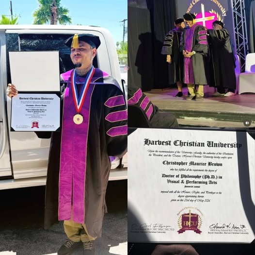 R&B super star Chris Brown receives honorary doctorate in visual & performing arts