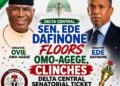 Sen.Ede Dafinone floors Omo-Agege, clinches Delta Central senatorial ticket