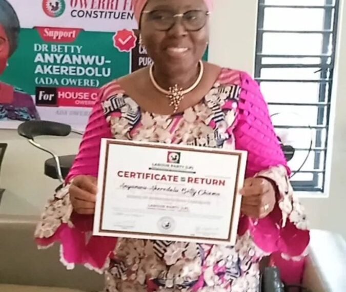 2027 Poll: Ex-Ondo First Lady, Betty Anyanwu-Akeredolu wins LP ticket for Owerri federal Constituency
