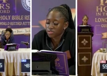 Habibat Salawudeen Ihiovi-Jack, is aiming to set a new Guinness World Record by completing a 144-hour Holy Bible reading marathon in Port Harcourt, Rivers State