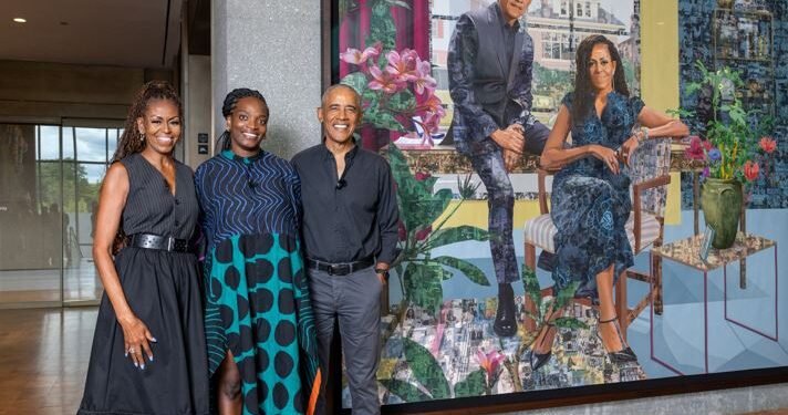 Nigerian Artist Njideka Akunyili Crosby Unveils Historic First Official Joint Portrait of Barack, Michelle Obama