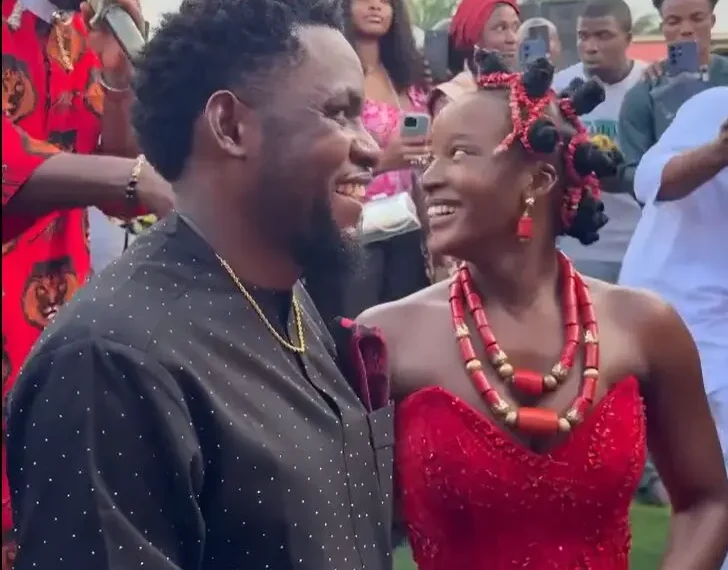 Fans react as videos of Mark Angel's colourful traditional wedding emerge