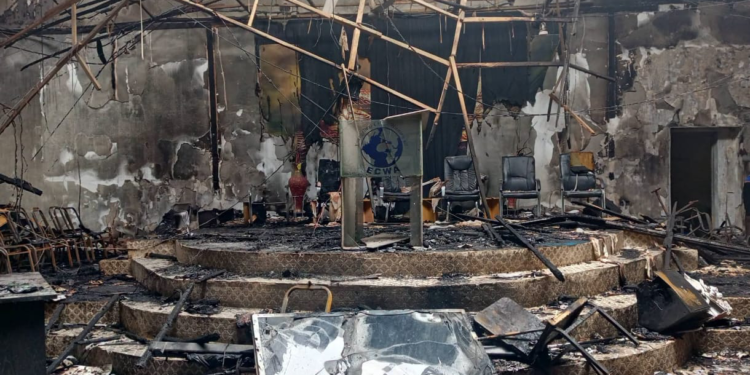 Fire Guts ECWA Gospel Church Auditorium In Gombe